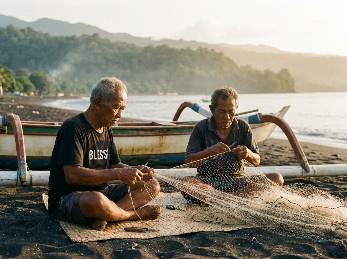 Local Balinese people at work