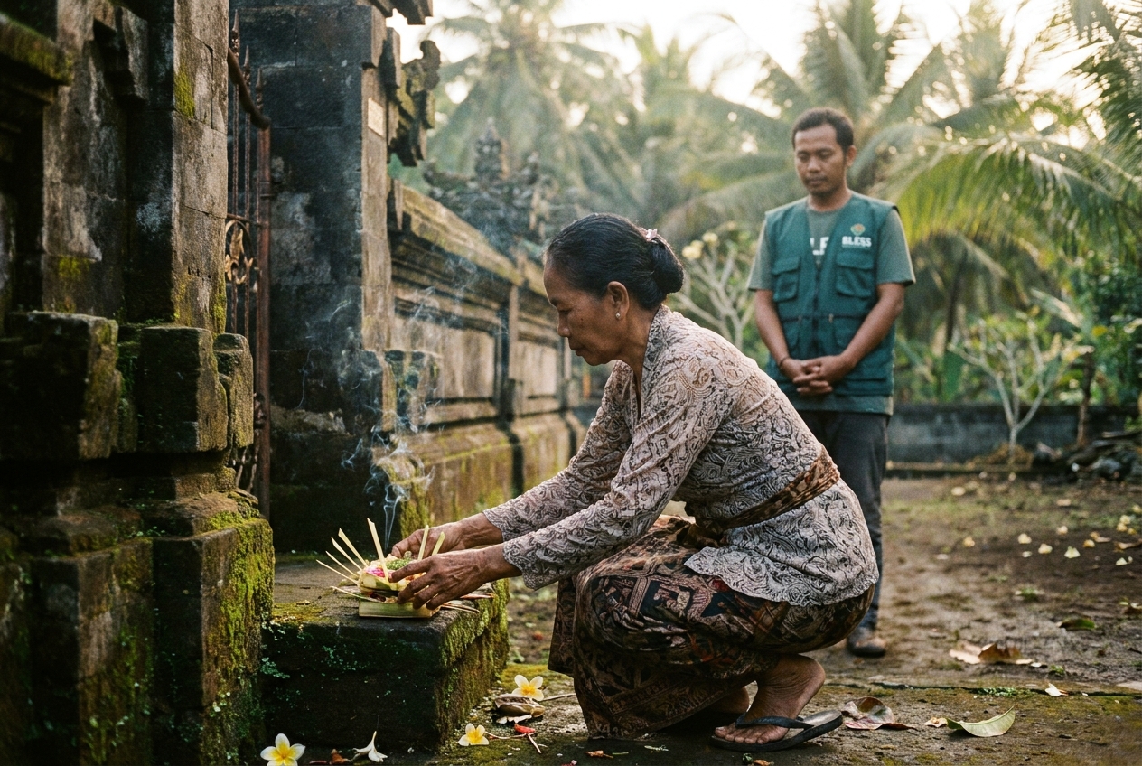 Balinese temple and ceremony